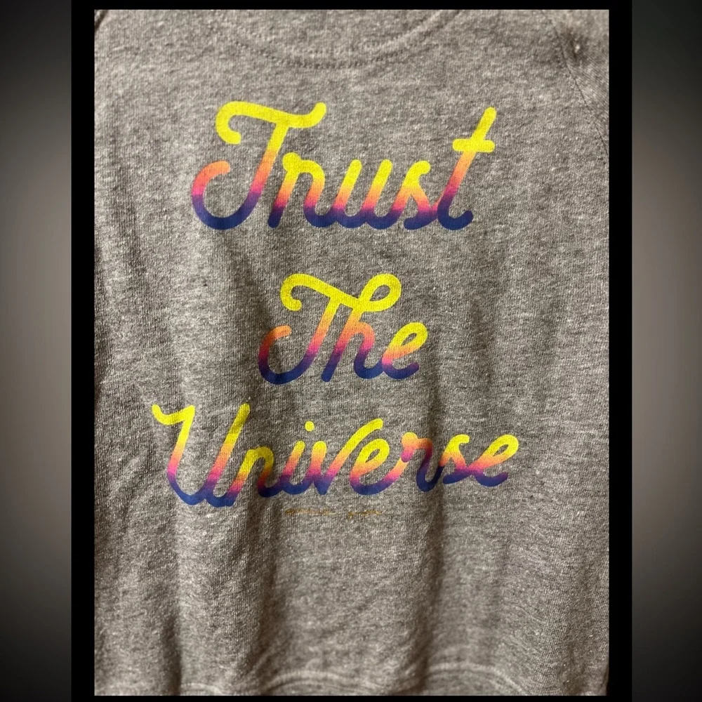 Spiritual Gangster Kids Sweatshirt W/Strips & A Sun Trust The Universe Sz S/10